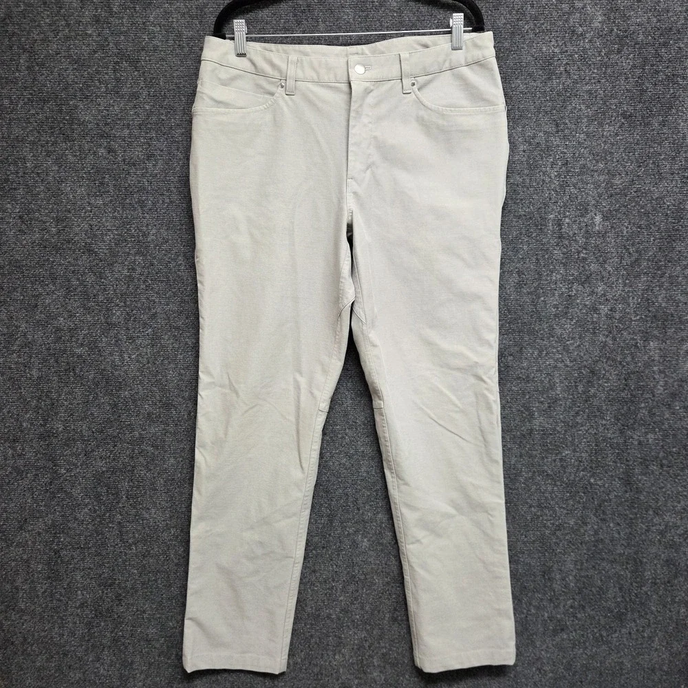 Lululemon Pants Men 34x30 Gray ABC Slim Fit Utilitech 5 Pocket Chinos Preppy
